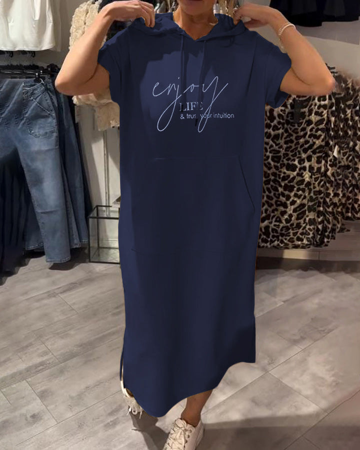 Luna – Casual Hooded Midi Dress