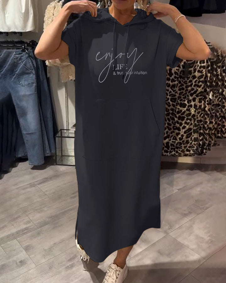 Luna – Casual Hooded Midi Dress