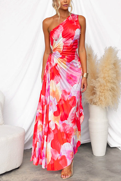 Katie – Pleated One-Shoulder Summer Dress