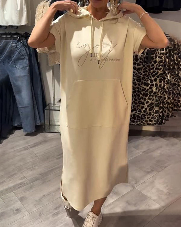 Luna – Casual Hooded Midi Dress
