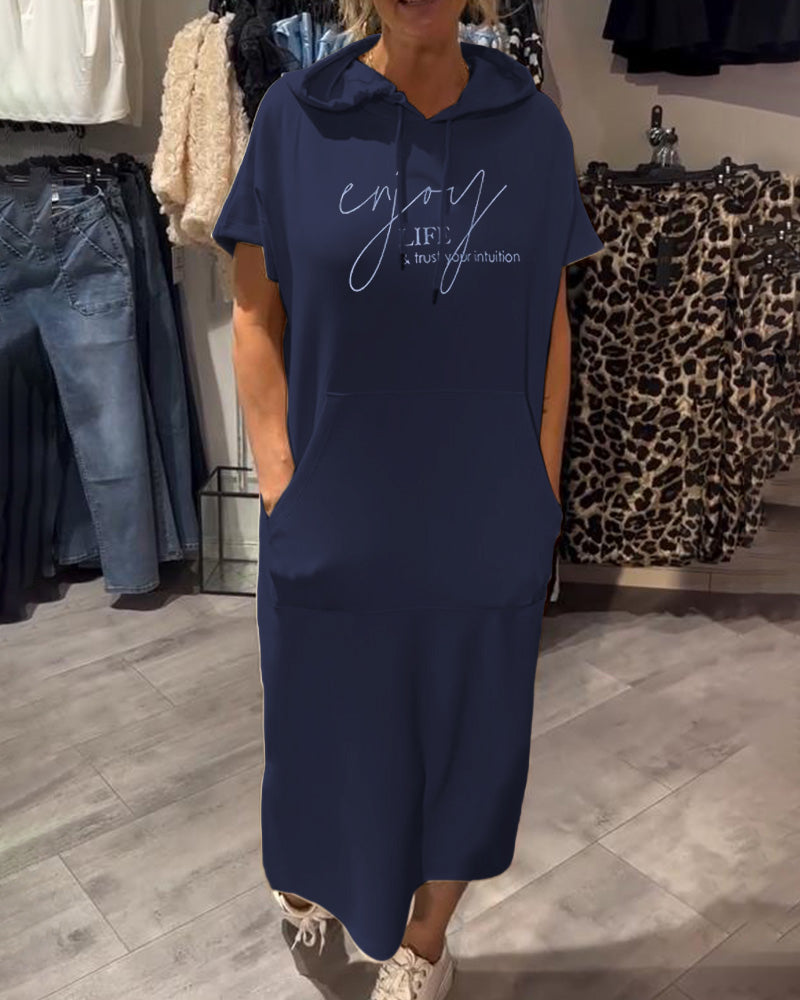 Luna – Casual Hooded Midi Dress