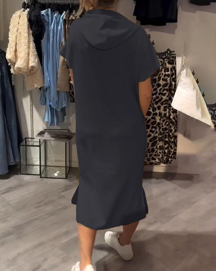 Luna – Casual Hooded Midi Dress