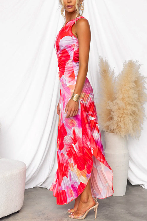 Katie – Pleated One-Shoulder Summer Dress
