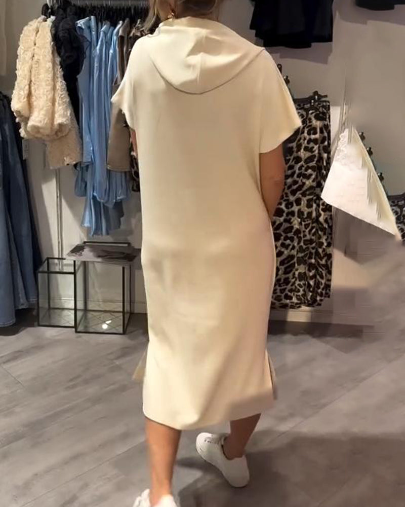 Luna – Casual Hooded Midi Dress