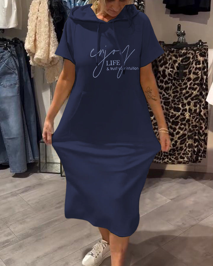 Luna – Casual Hooded Midi Dress
