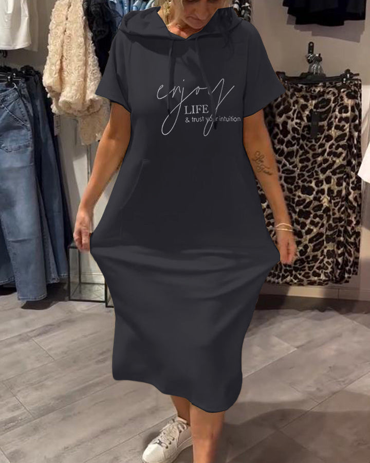 Luna – Casual Hooded Midi Dress