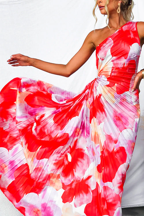 Katie – Pleated One-Shoulder Summer Dress