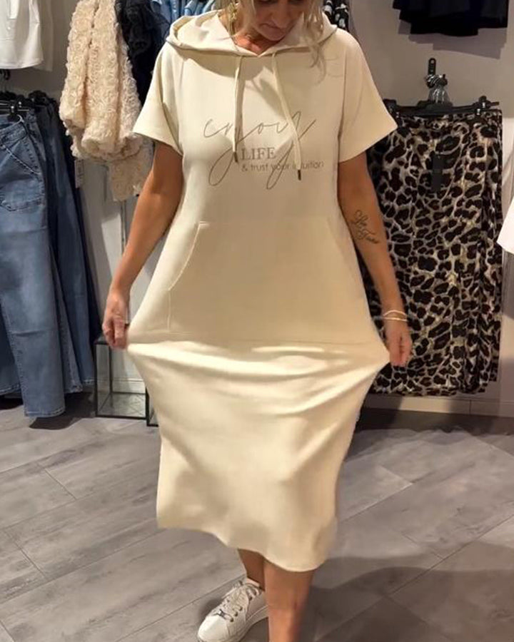 Luna – Casual Hooded Midi Dress