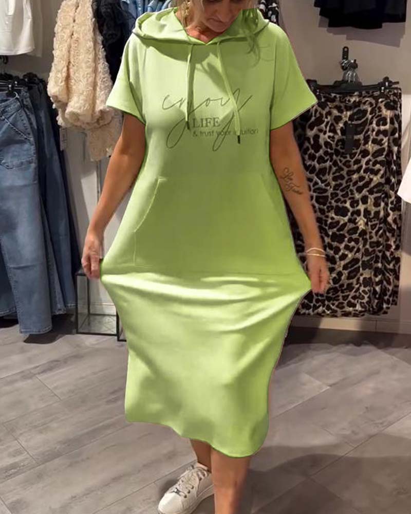 Luna – Casual Hooded Midi Dress