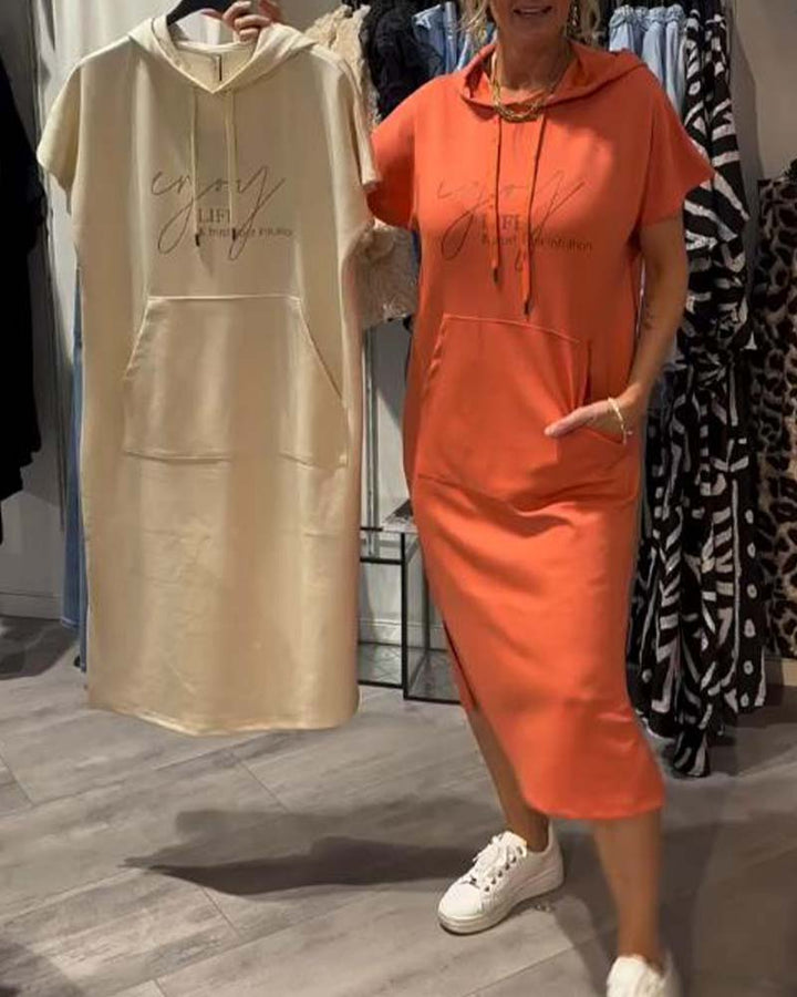Luna – Casual Hooded Midi Dress
