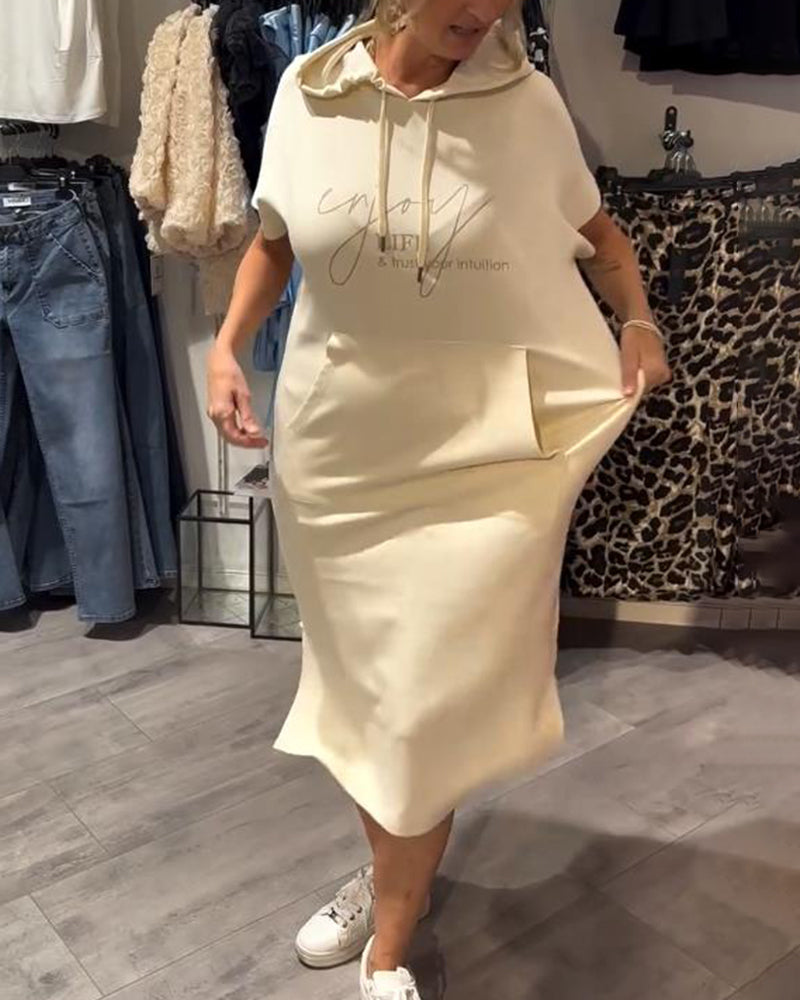 Luna – Casual Hooded Midi Dress
