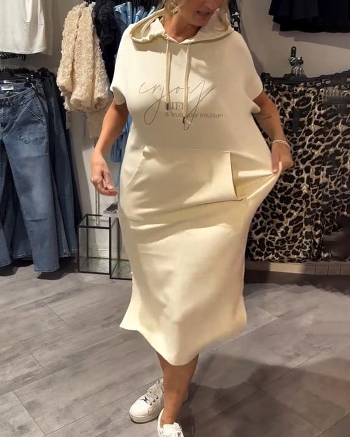 Luna – Casual Hooded Midi Dress