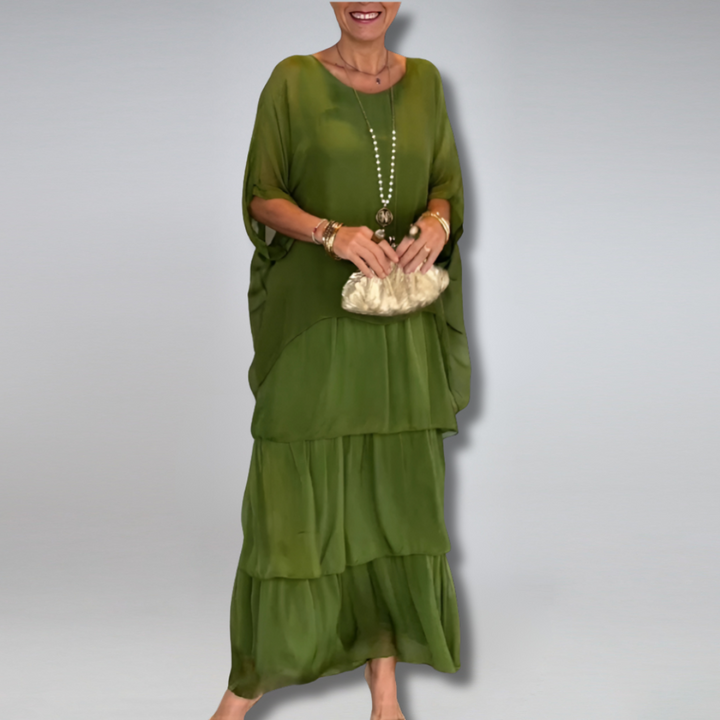 Lorelai | Elegant Long Dress with Stylish Batwing Sleeves
