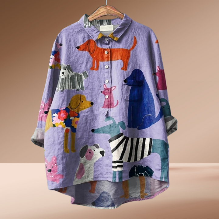 Laluna® | Exclusive Women's Dog Print Blouse
