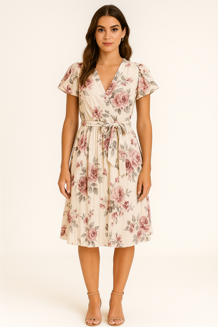 Vivian Floral Pleated Dress