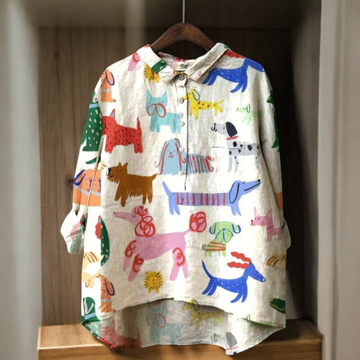 Laluna® | Exclusive Women's Dog Print Blouse
