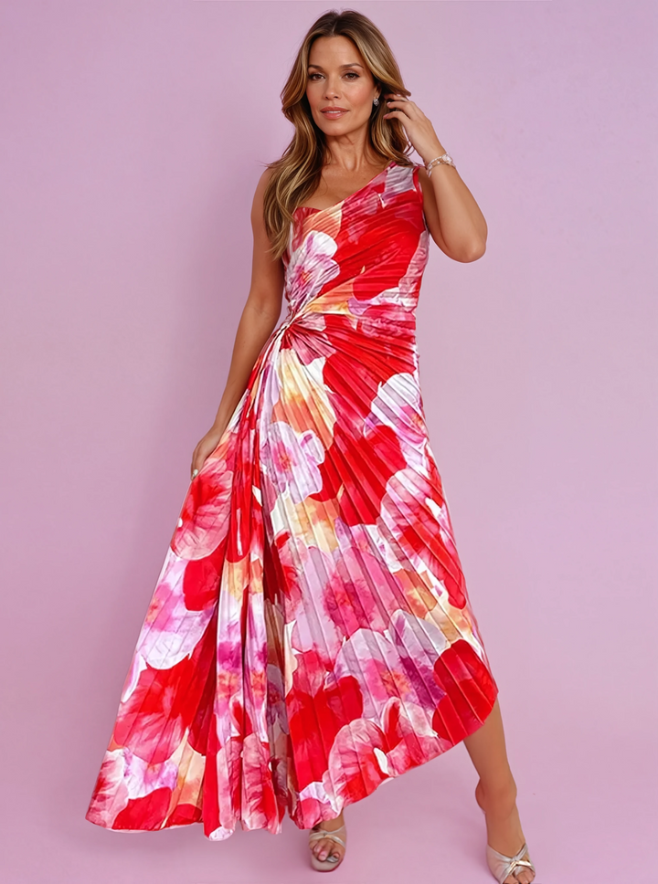 Katie – Pleated One-Shoulder Summer Dress