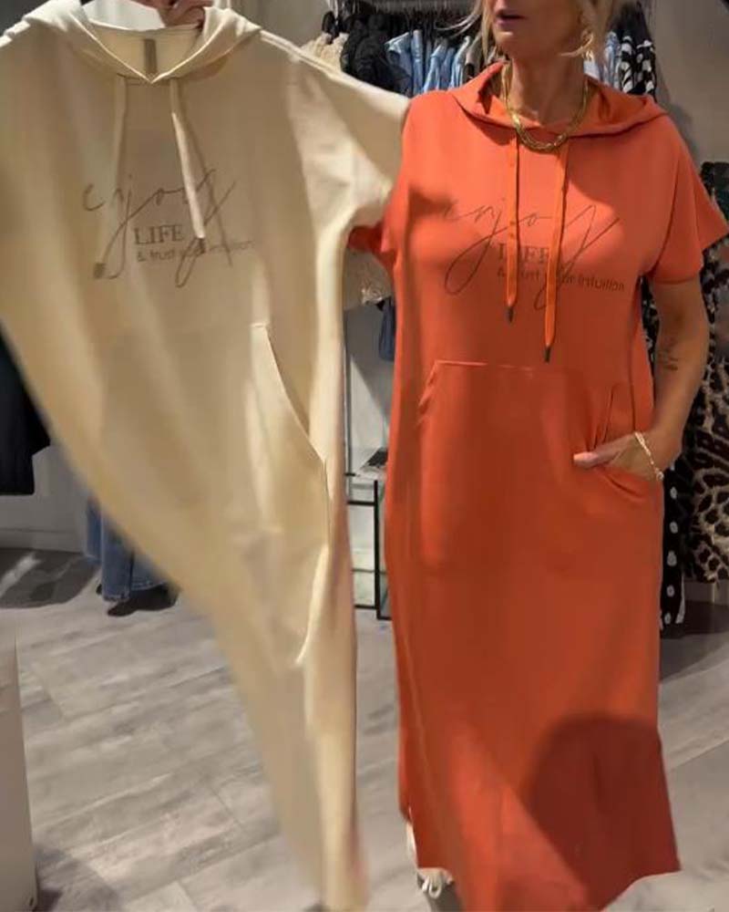 Luna – Casual Hooded Midi Dress