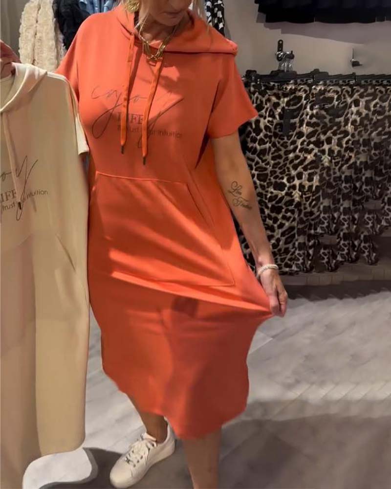 Luna – Casual Hooded Midi Dress