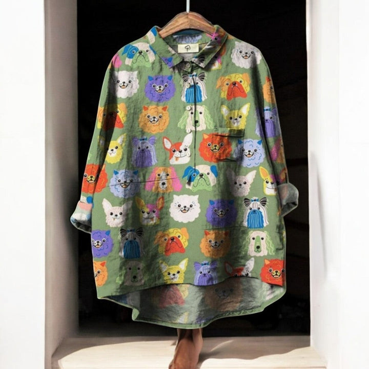 Laluna® | Exclusive Women's Dog Print Blouse